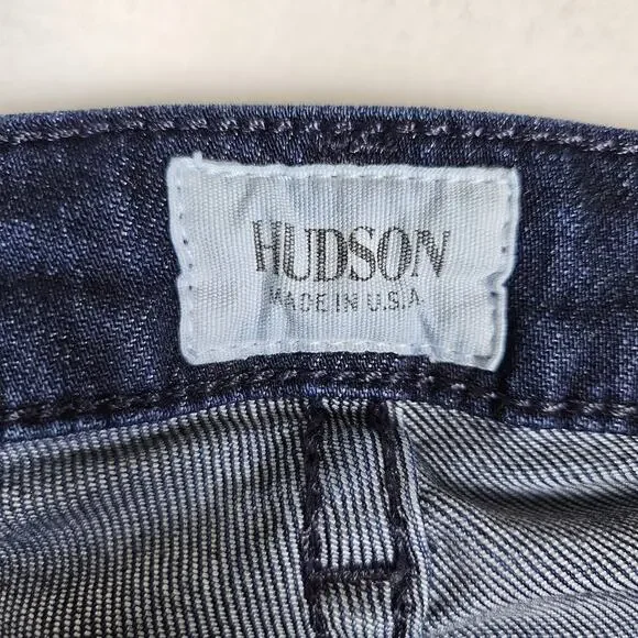 Hudson Ferris Flare Jeans Womens Dark Wash Stretch Denim Flap Pocket Low Rise 27 - Picture 8 of 16